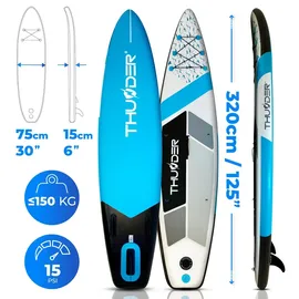thunder® SUP Board THUNDER MARIS 320 x 75 x 15 cm Blau/Mehrfarbig