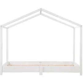 roba Hausbett 70 x 140 cm Bodenbett für Kinder nach Montessori Prinzip - Erweiterbar durch Lattenrost, Matratze und Hausbettbezug - Holz weiß