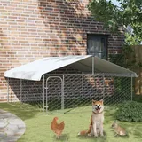 vidaXL Hundezwinger 300 x 300 x 150 cm Stahl Silber