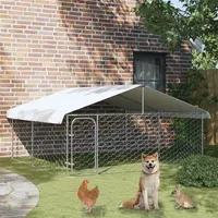 vidaXL Hundezwinger 300 x 300 x 150 cm Stahl Silber