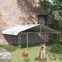 vidaXL Hundezwinger 300 x 300 x 150 cm Stahl Silber