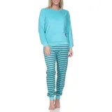 normann Frottee Pyjama mit Herzmotiv Türkis 36-38