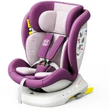 TWT I-SIZE Plus DELUXE Purple Kindersitz mit 360 Grad drehbarem Isofix-System-BUF BOOF 0, 36 kg - Violett