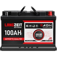 LANGZEIT AGM Batterie 100Ah 12V Solarbatterie Wohnmobil Batterie Bootsbatterie Mover Deep Cycle AGM zyklenfest wartungsfrei ersetzt 90Ah 95Ah