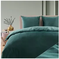 Blumtal Bettwäsche Cashmere-Touch Plüsch Petrol 135 x 200 cm + 80 x 80 cm