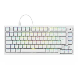 Sharkoon SKILLER SGK25 - 75% Layout, Hot-Swap Huano Red Switches geschmiert, RGB-Beleuchtung, QWERTZ-Layout, weiß