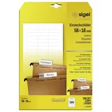 Sigel Einsteckschild 725 Weiß 58 x 18 mm 180 Blatt
