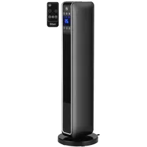 Zilan Keramik Heizlüfter | Oszillierend | Mit Fernbedienung | LED-Display mit Temperaturanzeige | 8h Timer | 3 einstellbare Stufen | Temperaturein... - Schwarz