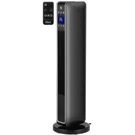 Zilan Keramik Heizlüfter | Oszillierend | Mit Fernbedienung | LED-Display mit Temperaturanzeige | 8h Timer | 3 einstellbare Stufen | Temperaturein... - Schwarz