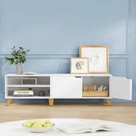 VASAGLE Calicosy Tv-Möbel, weiß Holz, 40x45x140 cm Wohnzimmer, Wohnzimmertische, Couchtische