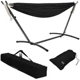 ML-Design Doppel Hängematte mit Stahlgestell, Schwarz, 2 Personen, Indoor Outdoor,