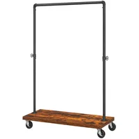 MID.YOU Kleiderwagen, Braun, Schwarz, Metall, Holzwerkstoff, 104.5x160x40 cm, Schuhablage,