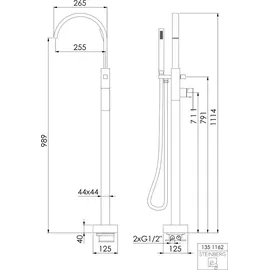 Steinberg Serie 135 Wannenarmatur Brushed Nickel