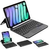 ORDA Tastatur Hülle für iPad mini 6/Mini 7 (A17 Pro), Magnetische Ständer mit Smart Trackpad Hintergrundbeleuchtung Stifthalter Tastatur Hülle für iPad mini 7th (2024)/6th (2021) Generation, 8,3 Zoll