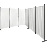Quick Star Paravent 6 Teilig 340x165cm Stoff Raumteiler Trennwand Balkon Sichtschutz Stellwand Faltbar Weiß
