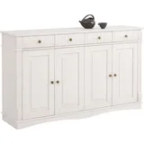 Home Affaire Sideboard »Teresa«, 4-türig, Breite 152 cm, aus massiver Kiefer, FSC®, weiß,
