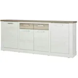 Möbel Kraft Sideboard 213 x 90 x 41 cm Holzfarben / Weiß / Mehrfarbig