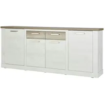 Möbel Kraft Sideboard 213 x 90 x 41 cm Holzfarben / Weiß / Mehrfarbig
