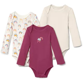 Tchibo - 3 Langarmbodys - Baby - Gr. 74/80 - creme/print