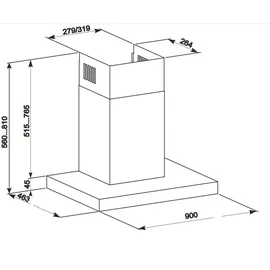 Gurari GCH E 911 Cr Gas Elektro Standherd 90 cm +GCH F 461 BG 9 Dunstabzugshaube 90 cm - Creme
