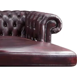 vente-unique Chesterfield Ecksofa BRENTON 100% Büffelleder - - Linke Ecke Links - Rotbraun -