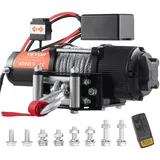 Vevor Elektrische Seilwinde 12V 4500lbs/2041kg Offroad Motorwinde Seilzug Elektrowinde Stahlseil mit kabelgebundener Fernbedienung Schwarz Ideal für mittelgroße große SUVs LKWs und sogar Yachten