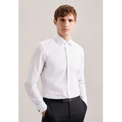 Businesshemd SEIDENSTICKER "Shaped", Herren, Gr. XXL (46), normale Ärmellängen, weiß, 100% Baumwolle, unifarben, tailored fit, Langarm Umschlagmanschette, Hemden, Shaped Langarm Kentkragen Uni