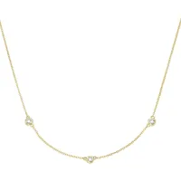 Luigi Merano Collier mit 3 funkelnden Brillanten, Zargenfassung, Gold 585 Ketten Gold Damen
