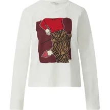 s.Oliver Weiches Langarmshirt mit Schmucksteinen - creme - 34