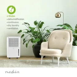 Nedis Luftentfeuchter - 10 l/Tag - Entfeuchtung / Automatisch / Trockene wäsche / Belüftung - Ja - 100 m3/h