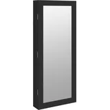 Spiegel-Schmuckschrank Mit Led-Beleuchtung Wandmontage Schwarz