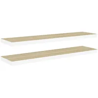 vidaXL Wandregal 90 x 23,5 x 3,8 cm Eiche und Weiß