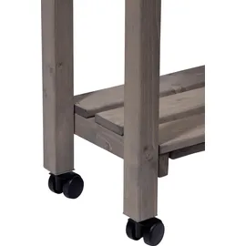 Dobar rollbares Hochbeet mit Rankgitter 79 x 28,5 x 130 cm Grau
