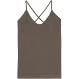 MOSHI MOSHI MIND "moshi moshi mind Top stretch", Damen, Gr. L, stone braun, Obermaterial: 72% Modal, 23% Polyamid, 5% Elasthan, Tops