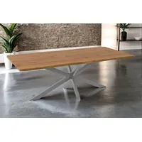 Sam Esstisch Baumkante Holz-Optik Wildeiche 240 x 100 Spider-Gestell