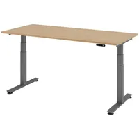 Bümö Schreibtisch, Eiche, Graphit, Nachbildung,Eiche, Rechteckig, 180x72x80 cm, FSC