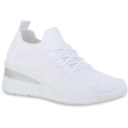 Damen Sneaker Wedges in Weiss