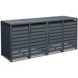 Westmann Mülltonnenbox Kubus Metall 4er Box 240 l Anthrazit