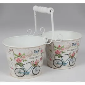 Buri Doppel Übertopf 26,5 x 26,5 x 20 cm Mehrfarbig