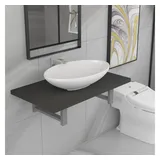vidaXL Badmöbel-Set Keramik 2-tlg. Grau