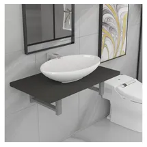 vidaXL Badmöbel-Set Keramik 2-tlg. Grau