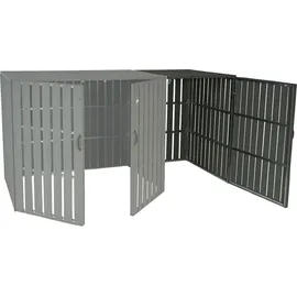 Mendler WPC-Mülltonnenverkleidung HWC-J28 66 x 115 cm grau