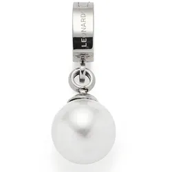 Charm-Einhänger LEONARDO "Darlin's, 017986", bunt (silberfarben, weiß), Charms, Damen, Edelstahl, Perlen, mit Perle (imitiert)