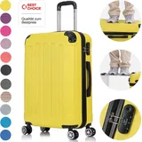 Flexot® F-2045 | 24 Zoll Koffer, Größe L, Reisekoffer, Trolley mit Teleskopgriff, Hartschalenkoffer, Reisegepäck, robust, 360° Rollen, Zahlens... - Gelb
