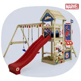 Wickey Spielturm Disney Adventure mit Rutsche Rot