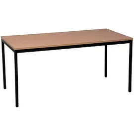 Gürkan Mehrzwecktisch buche rechteckig, Vierkantrohr schwarz, 140,0 x 80,0 x 75,0 cm