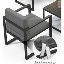 Melko Gartenset Sitzgruppe Aluminium grau