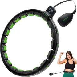 Smart verstellbarer Hula-Hoop - Hula-Hoop mit Gewicht - Umfang 44 bis 106 cm SCHWARZ|SCHWARZ No Size