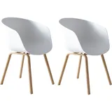 SalesFever Stuhl, Höhe: 77,5 cm, weiß 2 stk - weiss
