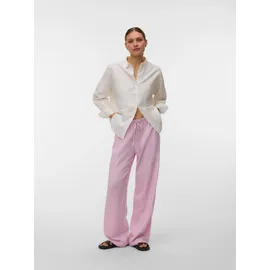 Vero Moda VMROSIE MW WIDE PANT NOOS Schlupfhose Rosa/Weiß M 32
